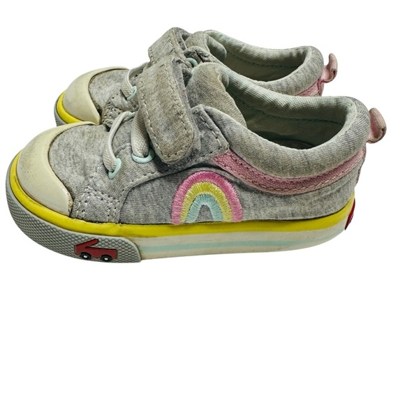 See‎ Kai Run Toddler Size 5 Rainbow Gray Sneakers Hook & Loop Strap - Picture 4 of 12